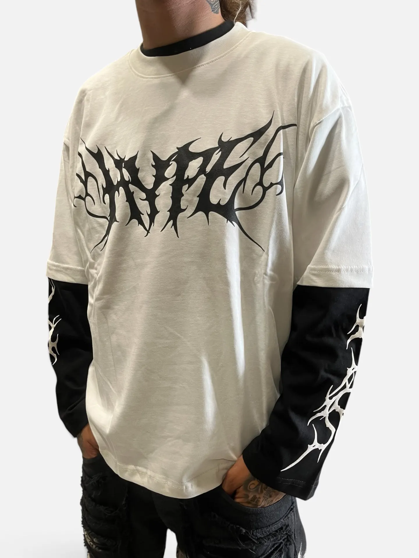 Maglia Oversize Layered "Hype" Cyber-Tribal