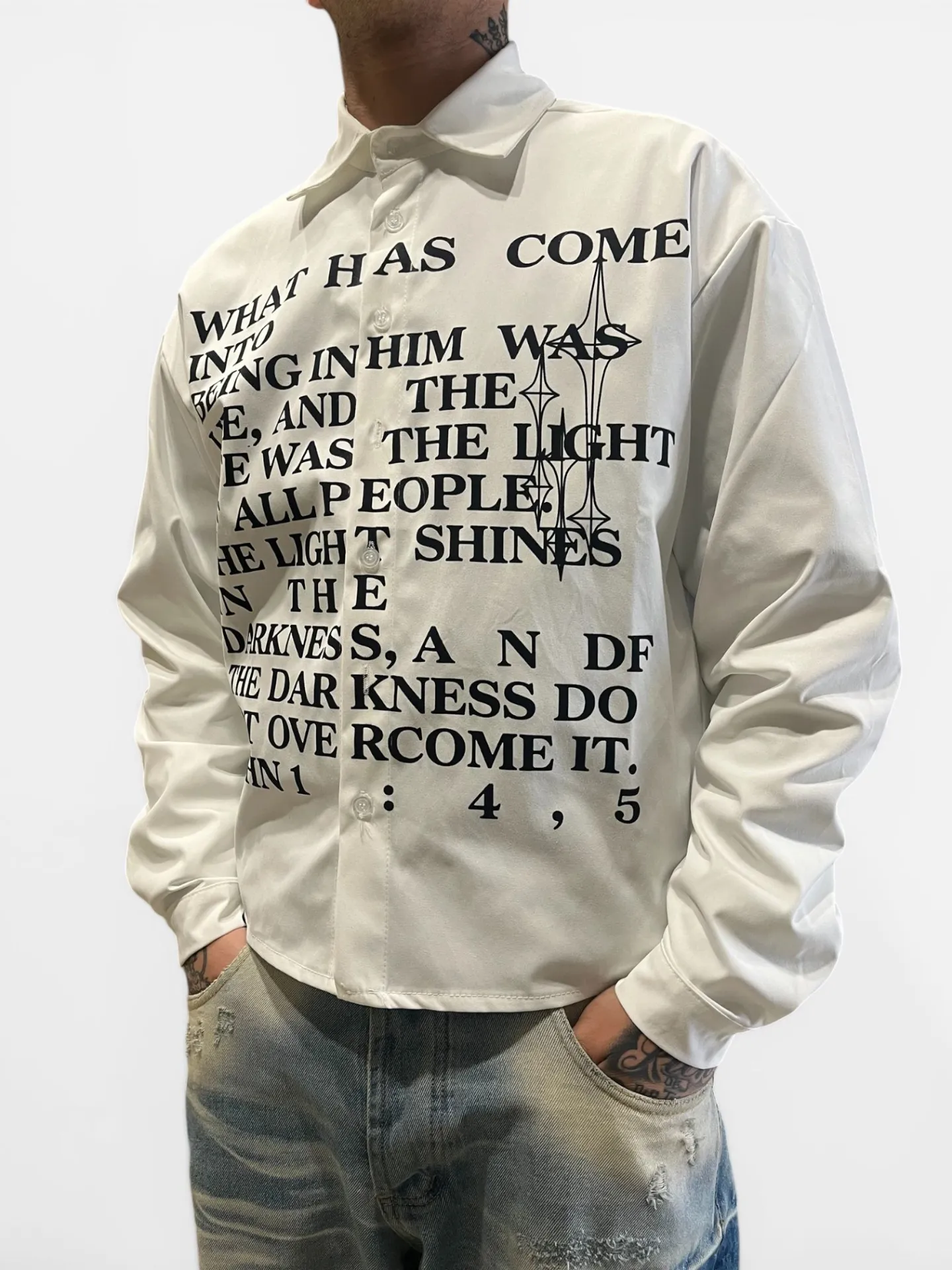 Camicia "Light Shines" White - Thumb 2