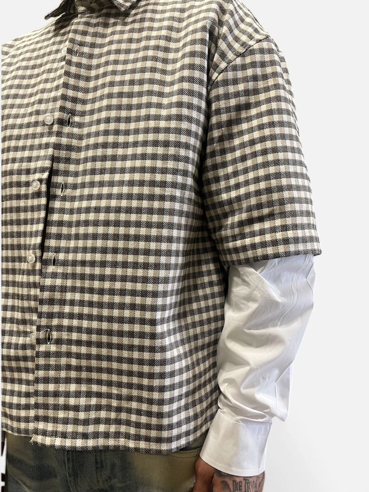Camicia "double Longsleeve" Brown - Thumb 1
