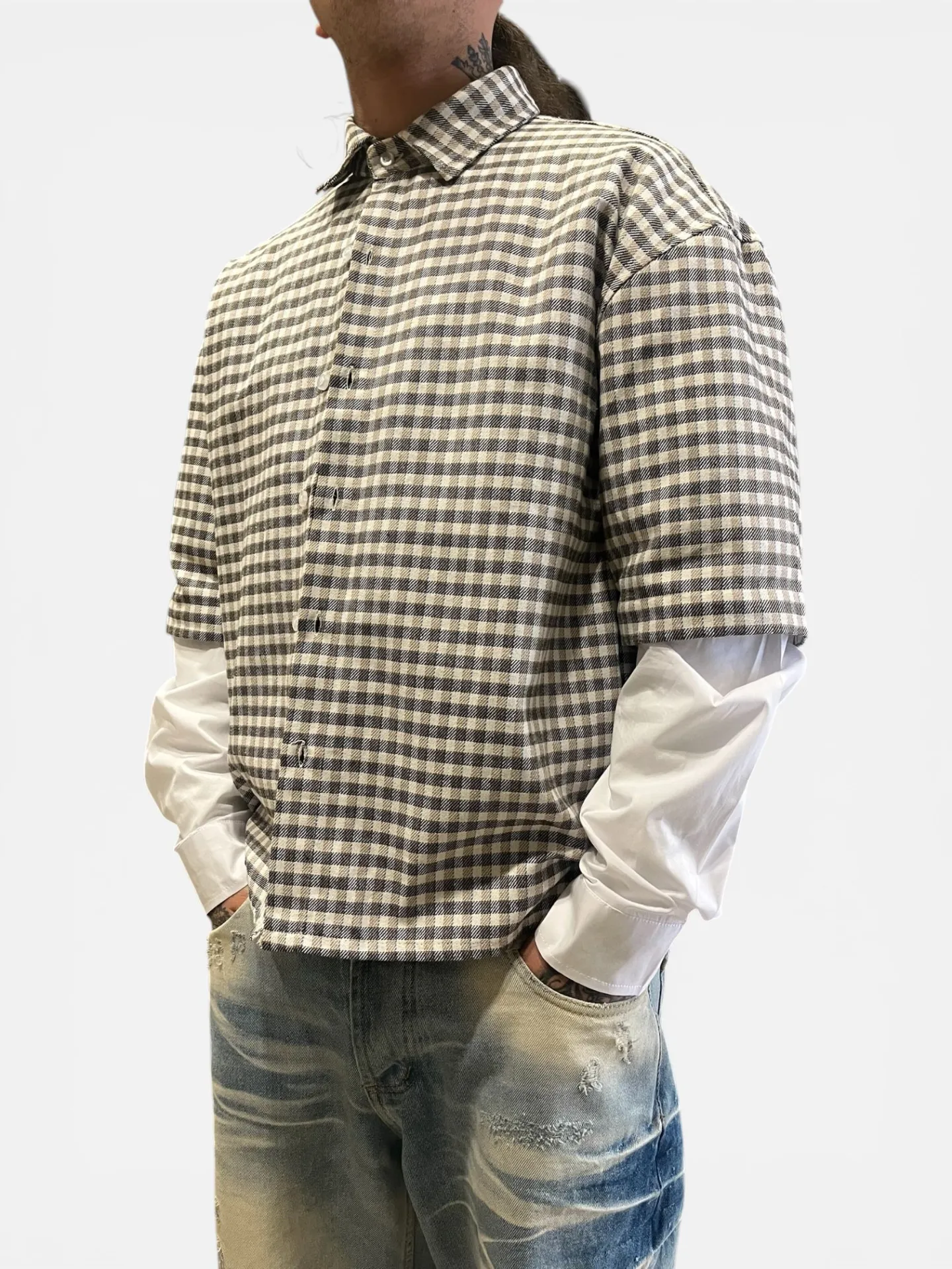 Camicia "double Longsleeve" Brown - Thumb 2