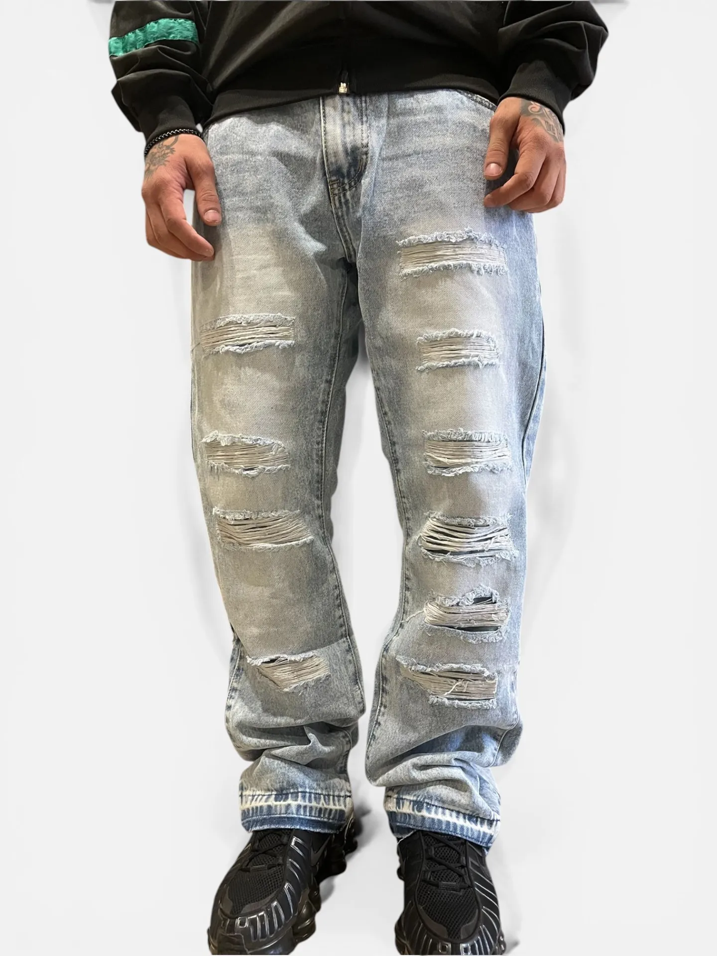 jeans "flared" lavaggio chiaro - Thumb 2