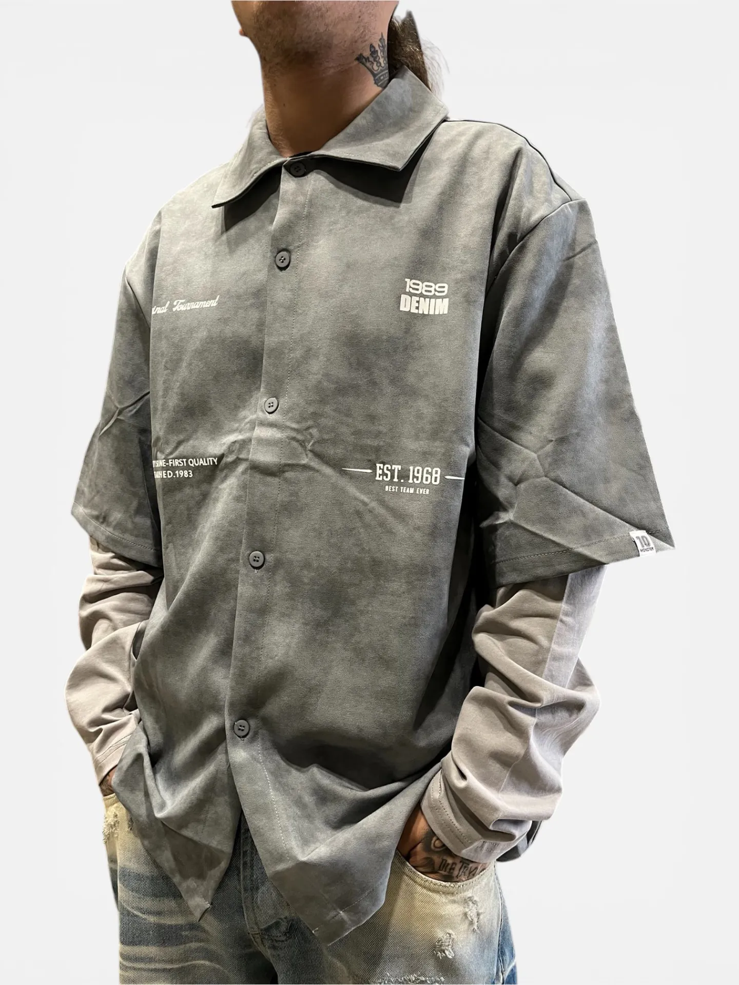 Camicia "Sand Denim" Grey - Thumb 2