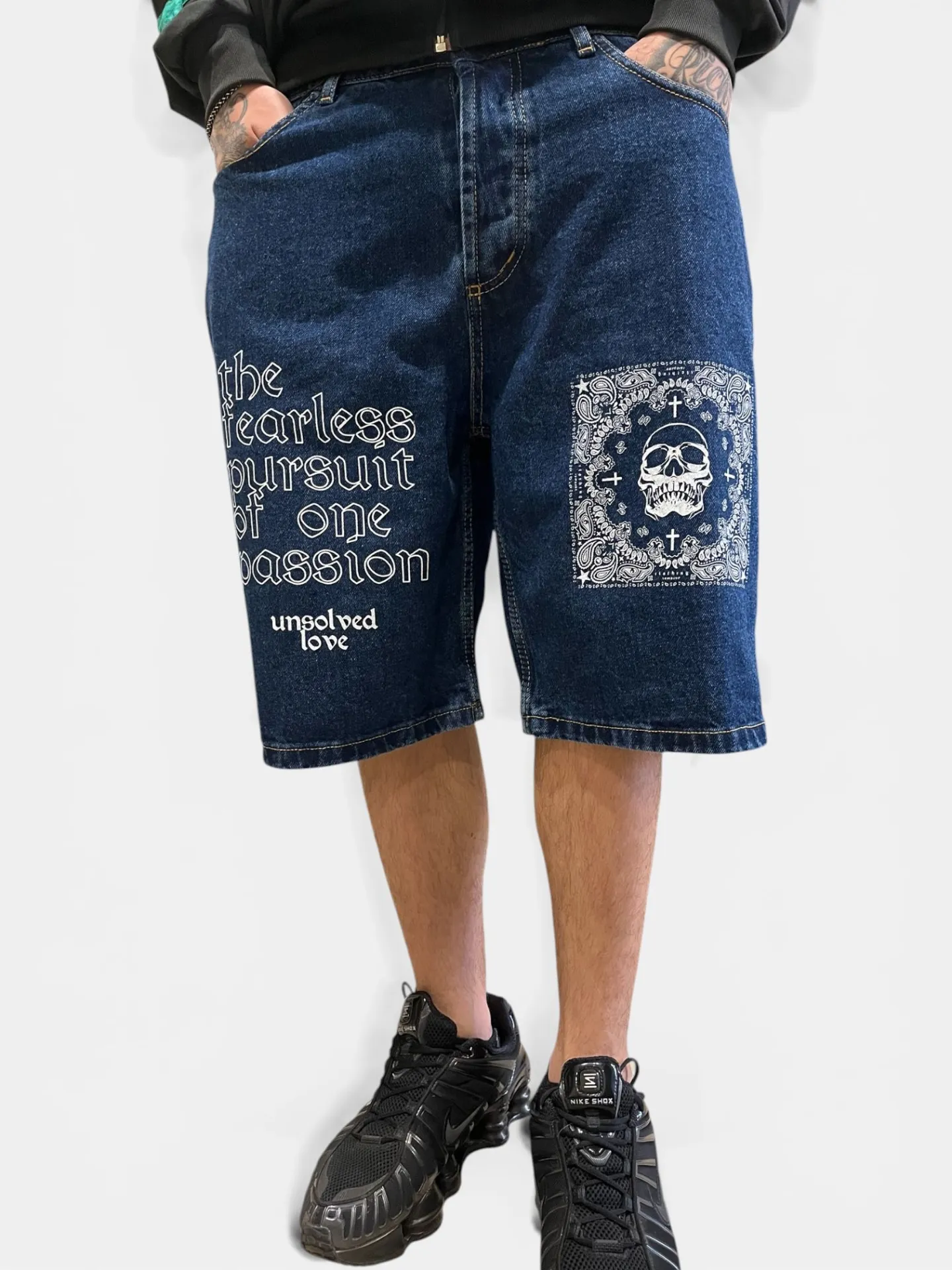 Shorts Denim "Skull & Passion" - Thumb 1
