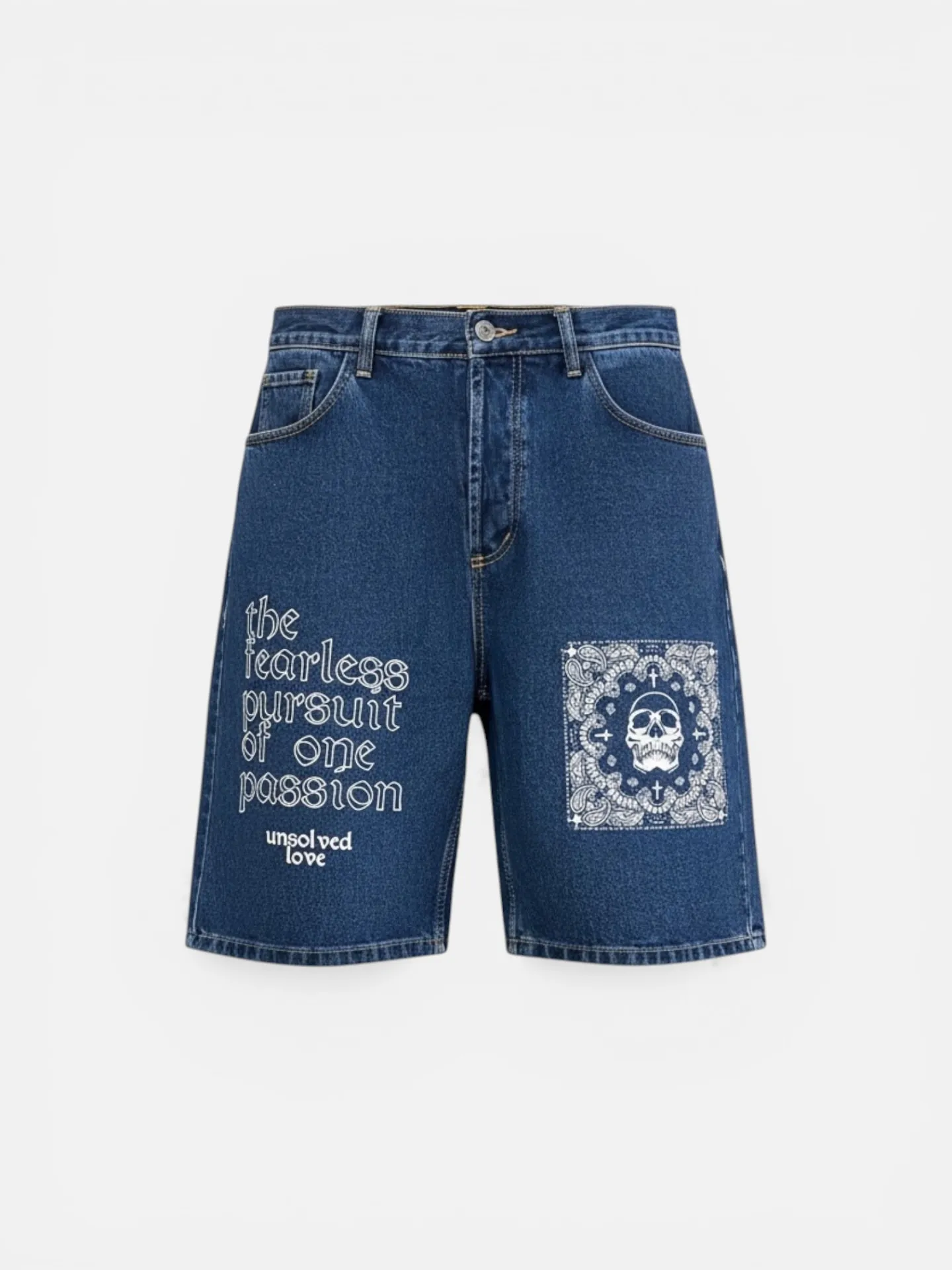 Shorts Denim "Skull & Passion"