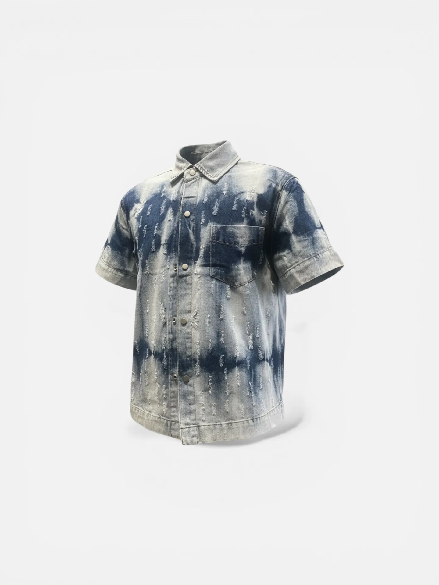 Camicia Denim "Ripped Tie-Dye"